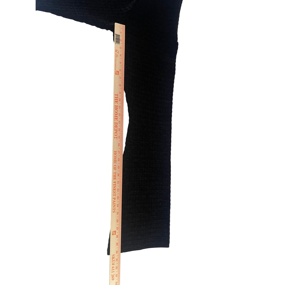 Sandro Black Tweed Flared Leg Mid Rise Velvet Textured Trousers Stretch Sz 2 NWT - Picture 7 of 12